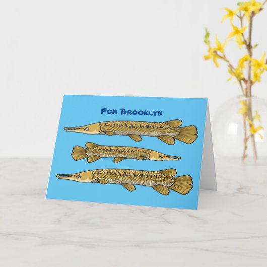 Afbeelding van de cartoon van Alligator garfish Kaart (Gele Bloem)