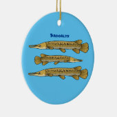 Afbeelding van de cartoon van Alligator garfish Keramisch Ornament (Rechts)