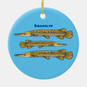 Afbeelding van de cartoon van Alligator garfish Keramisch Ornament (Achterkant)