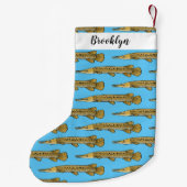 Afbeelding van de cartoon van Alligator garfish Kleine Kerstsok (Achterkant)