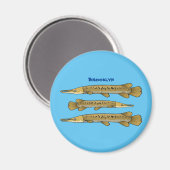 Afbeelding van de cartoon van Alligator garfish Magneet (Voorkant / Achterkant)