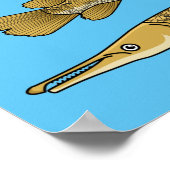 Afbeelding van de cartoon van Alligator garfish Poster (Hoek)