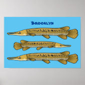 Afbeelding van de cartoon van Alligator garfish Poster (Voorkant)
