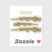 Afbeelding van de cartoon van Alligator garfish Sticker (Vel)