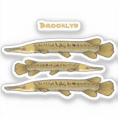 Afbeelding van de cartoon van Alligator garfish Sticker (Voorkant)