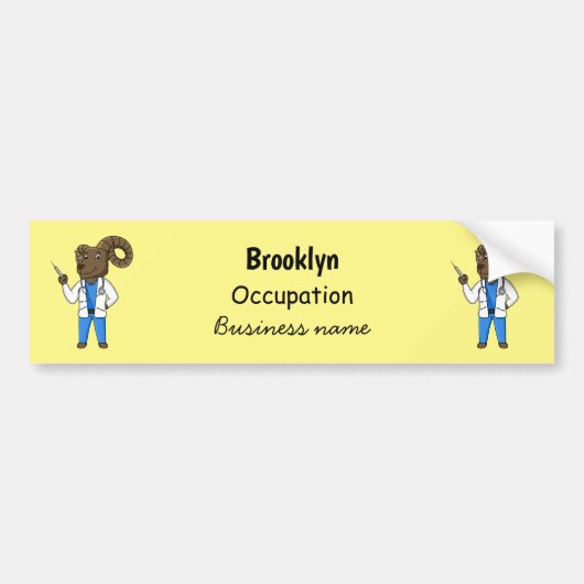 Afbeelding van de cartoon van Bighorn-schaap Bumpersticker (Voorkant)