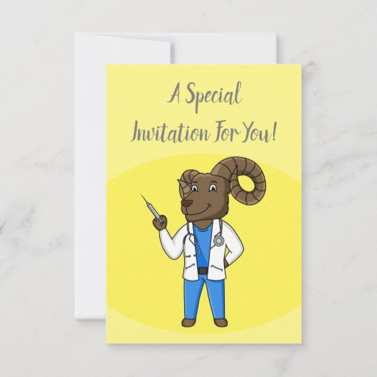 Afbeelding van de cartoon van Bighorn-schaap Kaart (Achterkant)