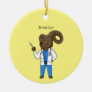 Afbeelding van de cartoon van Bighorn-schaap Keramisch Ornament
