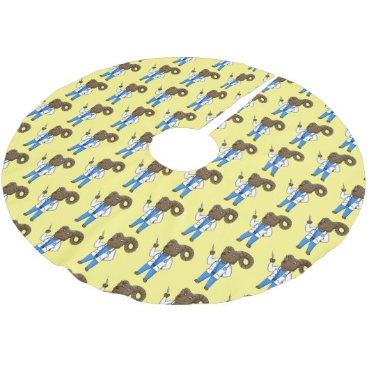 Afbeelding van de cartoon van Bighorn-schaap Kerstboom Rok (Gekanteld)