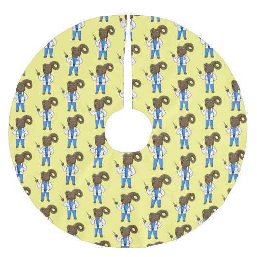 Afbeelding van de cartoon van Bighorn-schaap Kerstboom Rok (Voorkant)