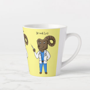 Afbeelding van de cartoon van Bighorn-schaap Latte Mok