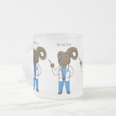 Afbeelding van de cartoon van Bighorn-schaap Matglas Koffiemok (Voorkant links)