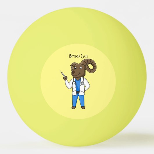 Afbeelding van de cartoon van Bighorn-schaap Pingpongbal (Voorkant)