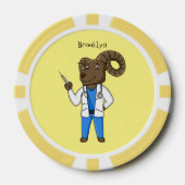 Afbeelding van de cartoon van Bighorn-schaap Poker Chips (Voorkant)