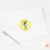 Afbeelding van de cartoon van Bighorn-schaap Ronde Sticker (Envelop)