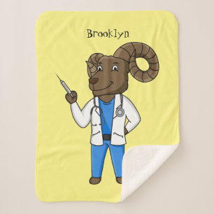 Afbeelding van de cartoon van Bighorn-schaap Sherpa Deken