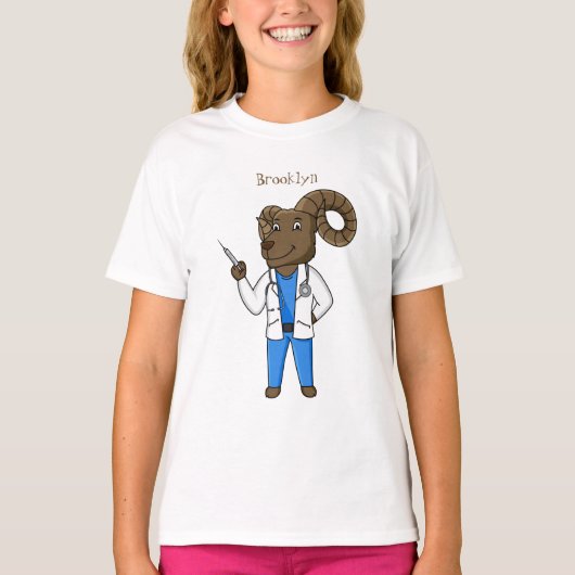 Afbeelding van de cartoon van Bighorn-schaap T-shirt (Voorkant)