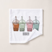 Afbeelding van de cartoon van bubbelthee bad handdoek (Wasdoekje)