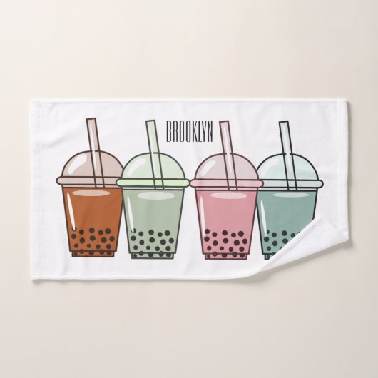 Afbeelding van de cartoon van bubbelthee bad handdoek (Handdoek)