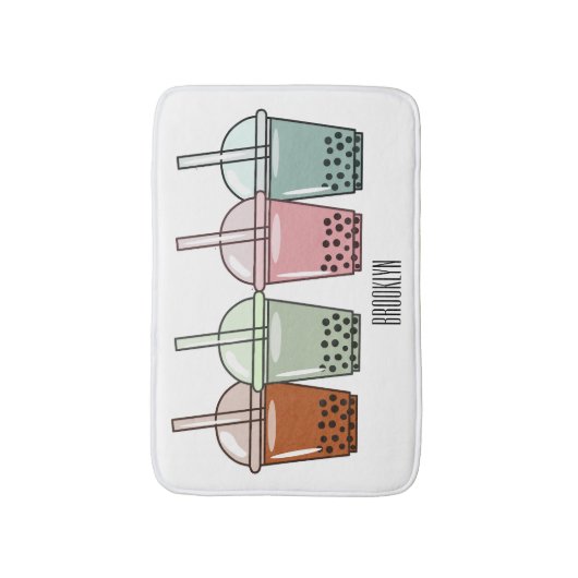 Afbeelding van de cartoon van bubbelthee badmat (Voorkant Verticaal)