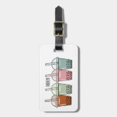 Afbeelding van de cartoon van bubbelthee bagagelabel (Voorkant verticaal)