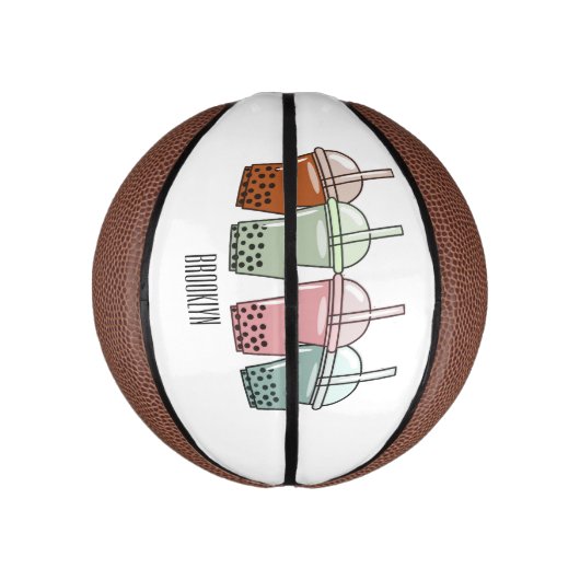 Afbeelding van de cartoon van bubbelthee basketbal (Verticaal)