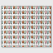 Afbeelding van de cartoon van bubbelthee cadeaupapier (Vlak)