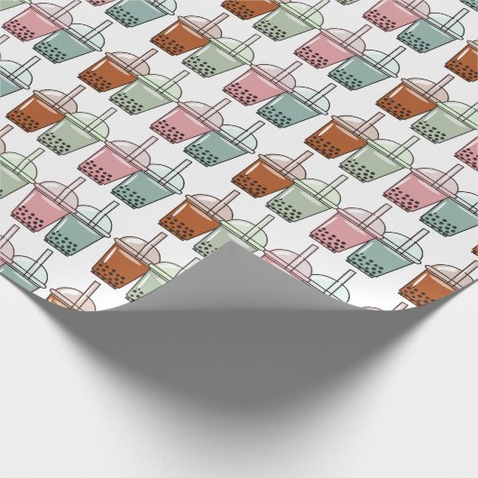 Afbeelding van de cartoon van bubbelthee cadeaupapier (Hoek)