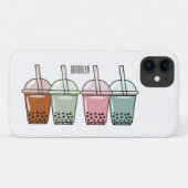 Afbeelding van de cartoon van bubbelthee Case-Mate iPhone case (Achterkant (horizontaal))