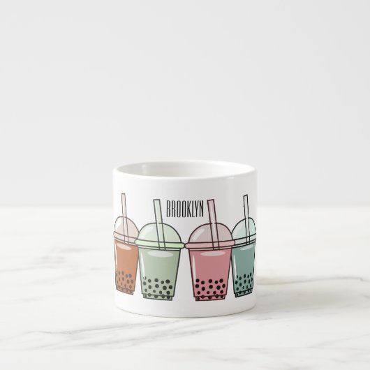 Afbeelding van de cartoon van bubbelthee espresso kop (Voorkant)