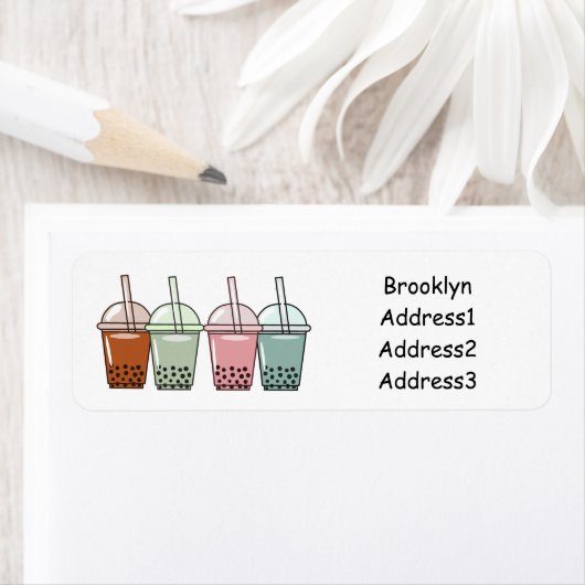 Afbeelding van de cartoon van bubbelthee etiket (Insitu)