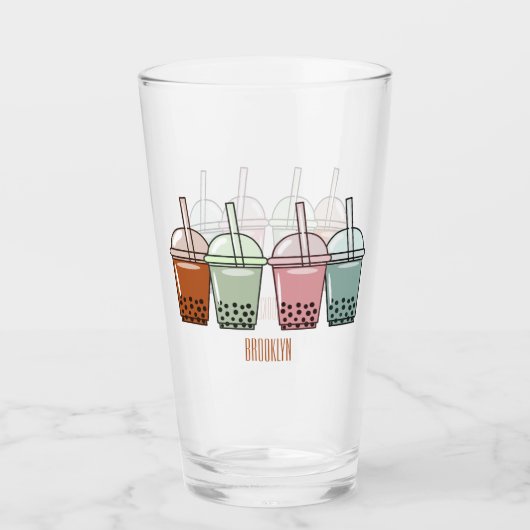 Afbeelding van de cartoon van bubbelthee glas (Voorkant)
