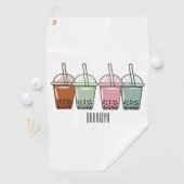 Afbeelding van de cartoon van bubbelthee golfhanddoek (Insitu)