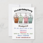 Afbeelding van de cartoon van bubbelthee kaart (Voorkant)