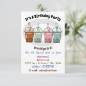 Afbeelding van de cartoon van bubbelthee kaart (Staand voorkant)