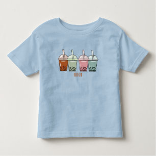 Afbeelding van de cartoon van bubbelthee kinder shirts