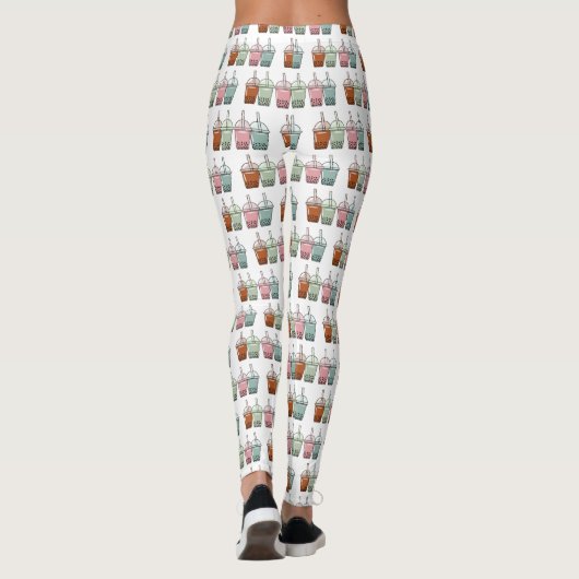 Afbeelding van de cartoon van bubbelthee leggings (Achterkant)