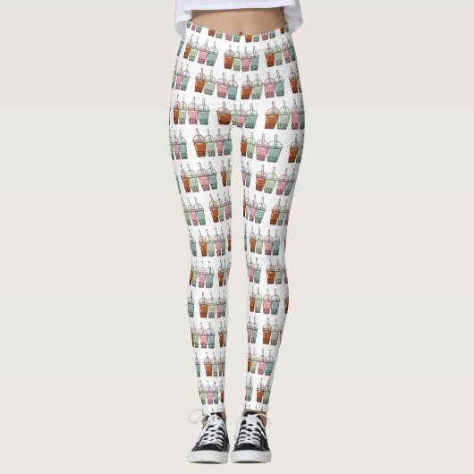 Afbeelding van de cartoon van bubbelthee leggings (Voorkant)