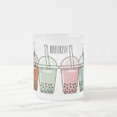 Afbeelding van de cartoon van bubbelthee matglas koffiemok (Center)