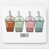 Afbeelding van de cartoon van bubbelthee muismat (Voorkant)