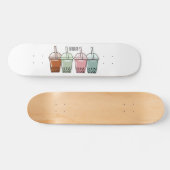 Afbeelding van de cartoon van bubbelthee persoonlijk skateboard (Horizontaal)