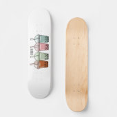 Afbeelding van de cartoon van bubbelthee persoonlijk skateboard (Voorkant)