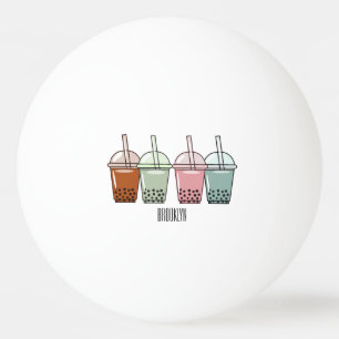 Afbeelding van de cartoon van bubbelthee pingpongbal