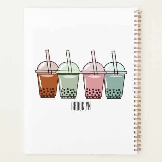 Afbeelding van de cartoon van bubbelthee planner (Achterkant)