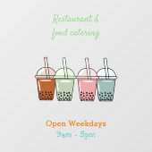 Afbeelding van de cartoon van bubbelthee raamsticker (Vel)