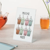 Afbeelding van de cartoon van bubbelthee reclamebord met voetstuk (Insitu)