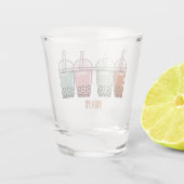 Afbeelding van de cartoon van bubbelthee shot glas (Achterkant)