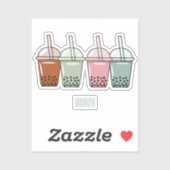 Afbeelding van de cartoon van bubbelthee sticker (Vel)