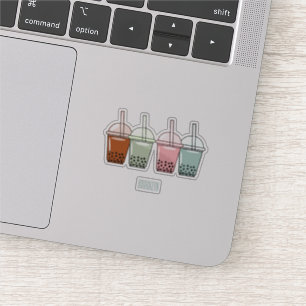 Afbeelding van de cartoon van bubbelthee sticker