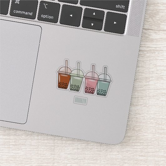 Afbeelding van de cartoon van bubbelthee sticker (Detail)